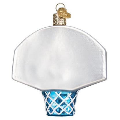 Old World Christmas Basketball Hoop Glass Blown Ornament for Christmas Tree, Handcrafted Holiday Decoration, Sport Collection