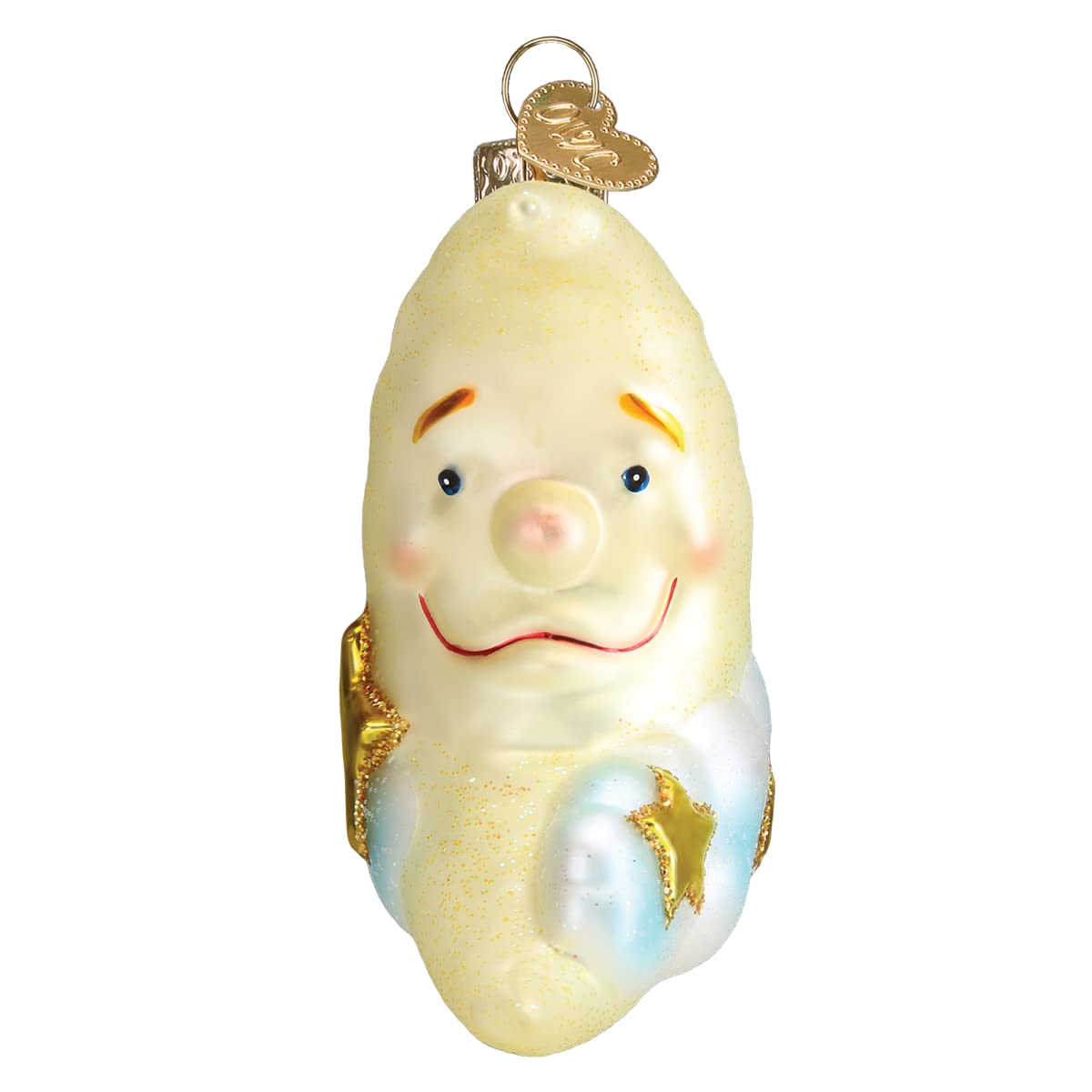 Old World Christmas Mister Moon Glass Blown Ornament for Christmas Tree, Handcrafted Holiday Decoration, Outer Space Collection