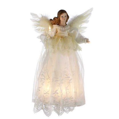 Kurt Adler Indoor 10-Light 14.5-Inch Ivory Angel Treetop