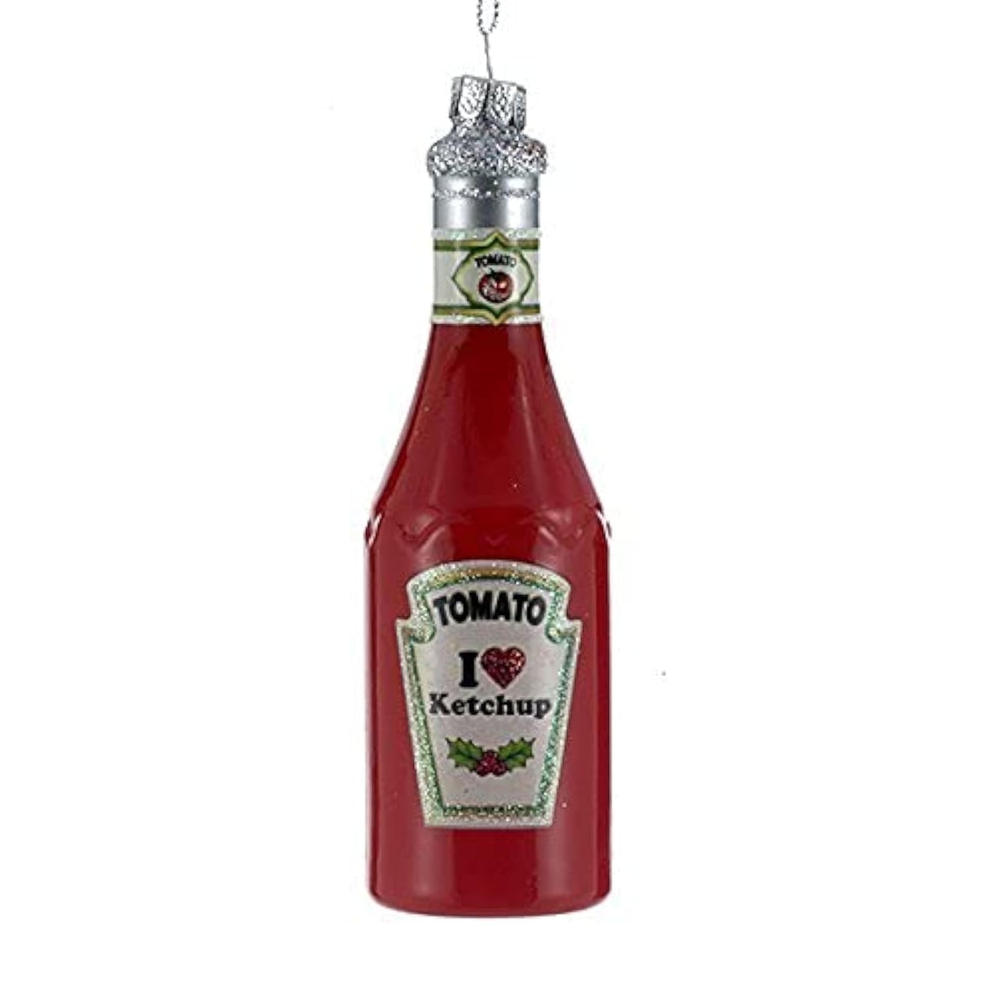 Glass Ketchup Christmas Ornament