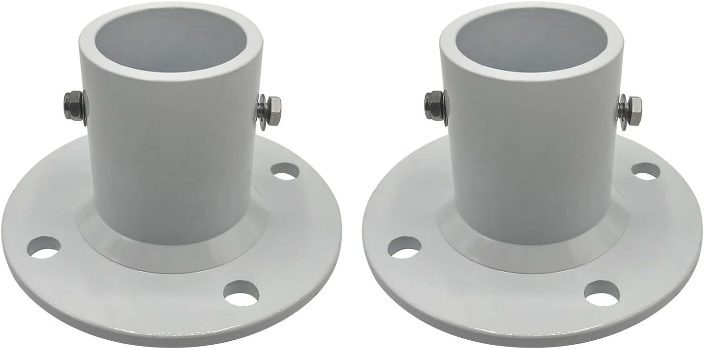 Poolzilla Deck Anchor Flange, High Grade Cast Aluminum in Matte White, Diameter: 1 7/8"