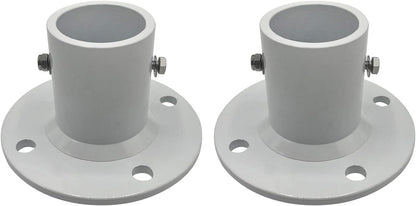 Poolzilla Deck Anchor Flange, High Grade Cast Aluminum in Matte White, Diameter: 1 7/8"
