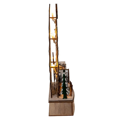 Kurt S. Adler Kurt Adler 12.6-inch Battery Operated Lighted Tree Christmas Village, Tan