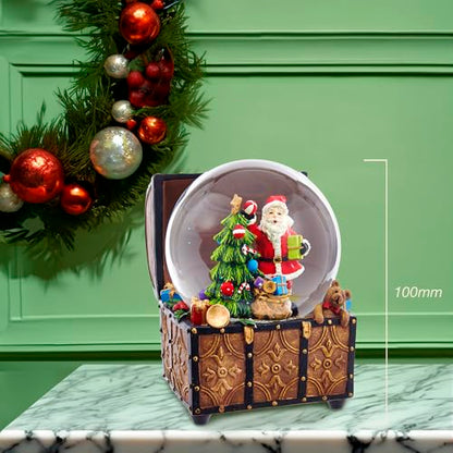 Kurt S. Adler J3259 100mm Wind-Up Musical Santa Water Globe in Treasure Chest