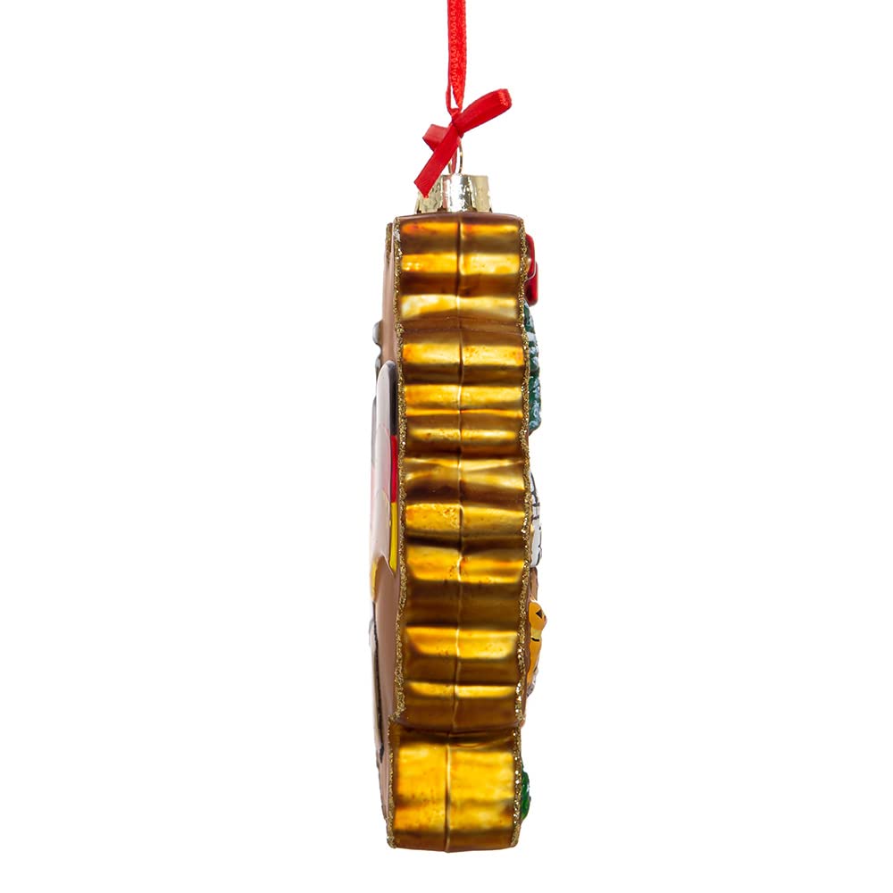 Kurt Adler Germany Map Glass Ornament, 5 inch, Multi Color