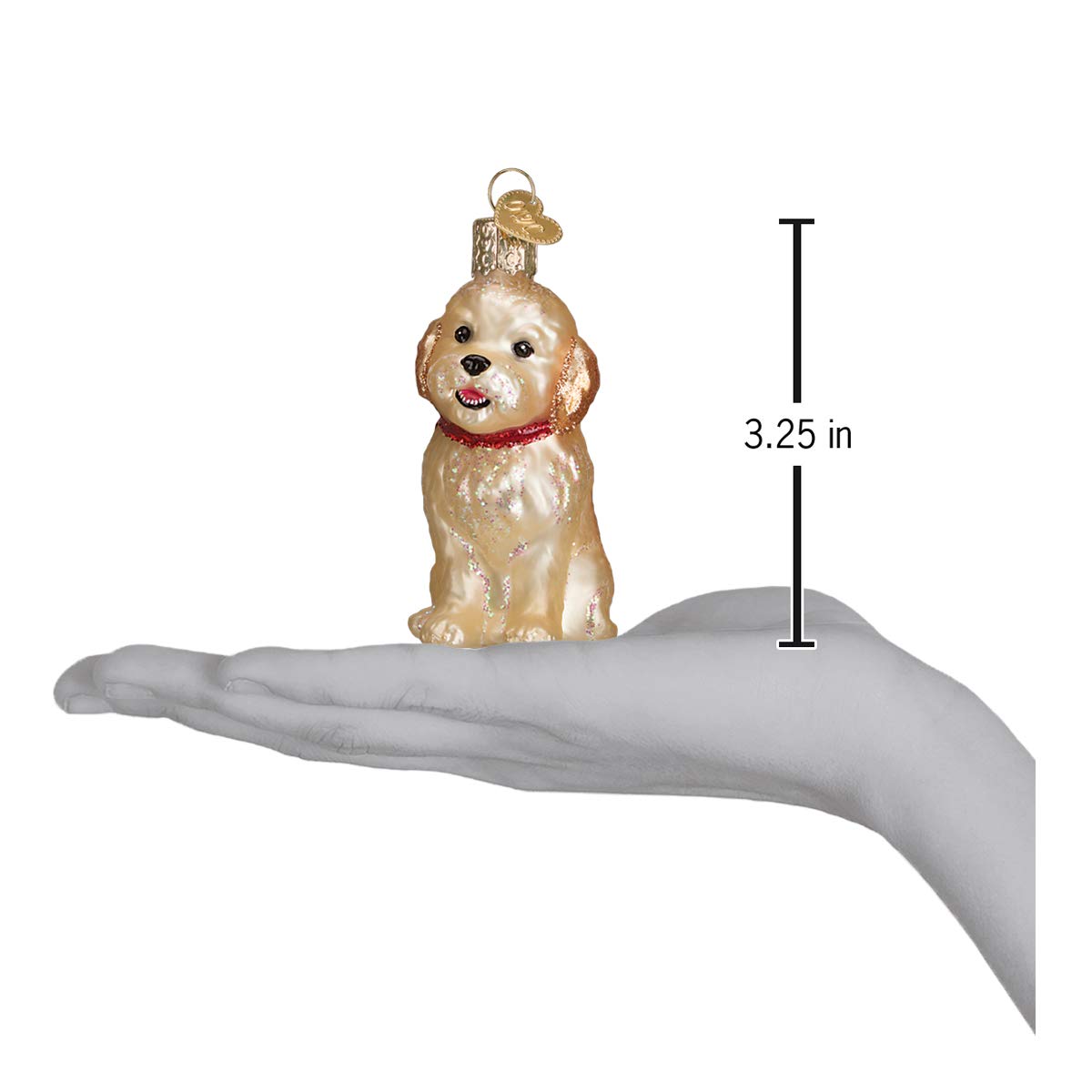 Old World Christmas Ornaments: Cockapoo Puppy Glass Blown Ornaments for Christmas Tree (12440)