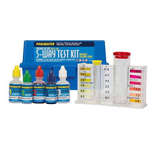 Poolmaster 22270 5-Way Swimming Pool or Spa Water Chemeistry Test Kit with Case, Premier Collection