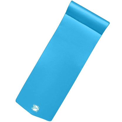 TRC Recreation, 2022 Splash Pool Foam Raft Lounger with Pillow Headrest, Comfortable Luxury Float for Swimming Pools and Lakes - 70’’ Length x 26’’ Width x 1.25’’ Thick, Marina Blue (1)