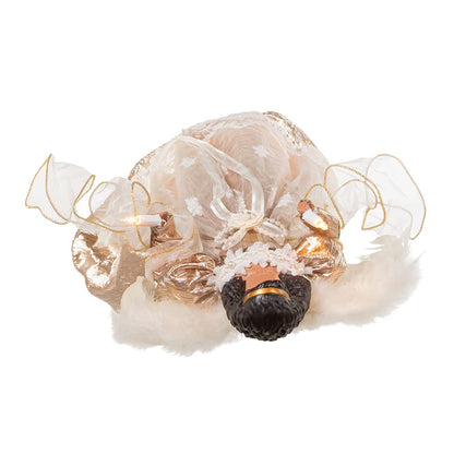 Kurt Adler 16-Inch White/Rose Gold Black Angel Tree Topper
