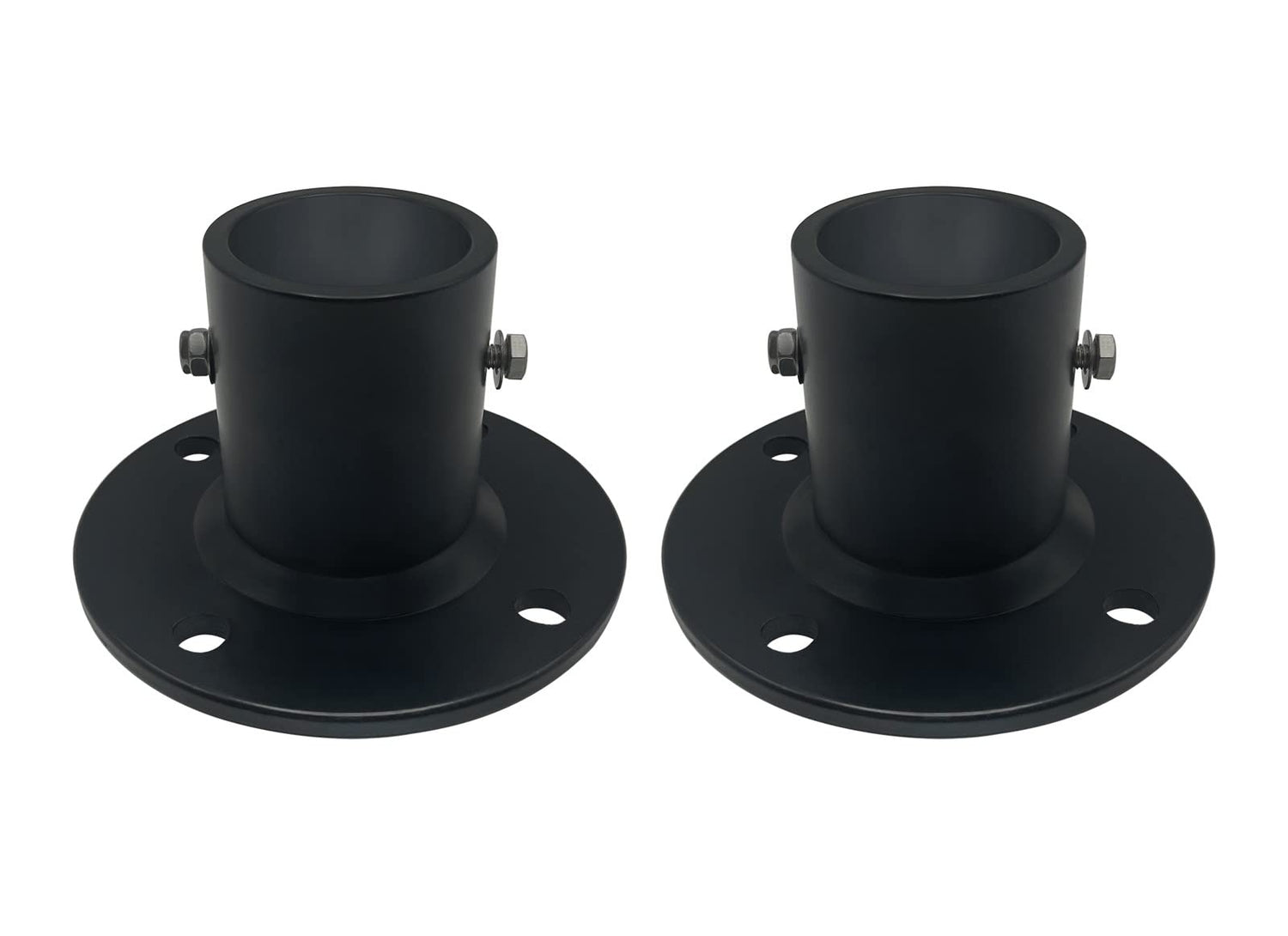 Poolzilla Deck Anchor Flange, High Grade Cast Aluminum in Matte Black, Diameter: 1 7/8