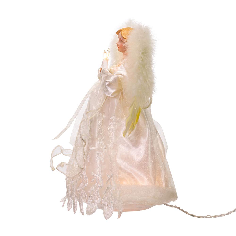 Kurt Adler 10-Light Angel Treetop, 12-Inch, Ivory