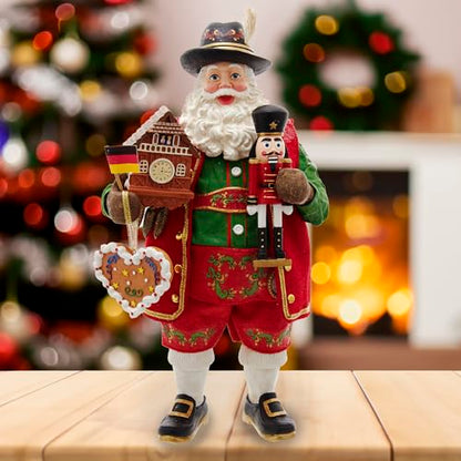 Kurt S. Adler 11-Inch Fabrich‚ Musical German Santa, Multi