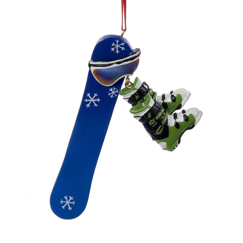 Kurt Adler 4.5in Resin Snowboard Personalization Ornament for Christmas
