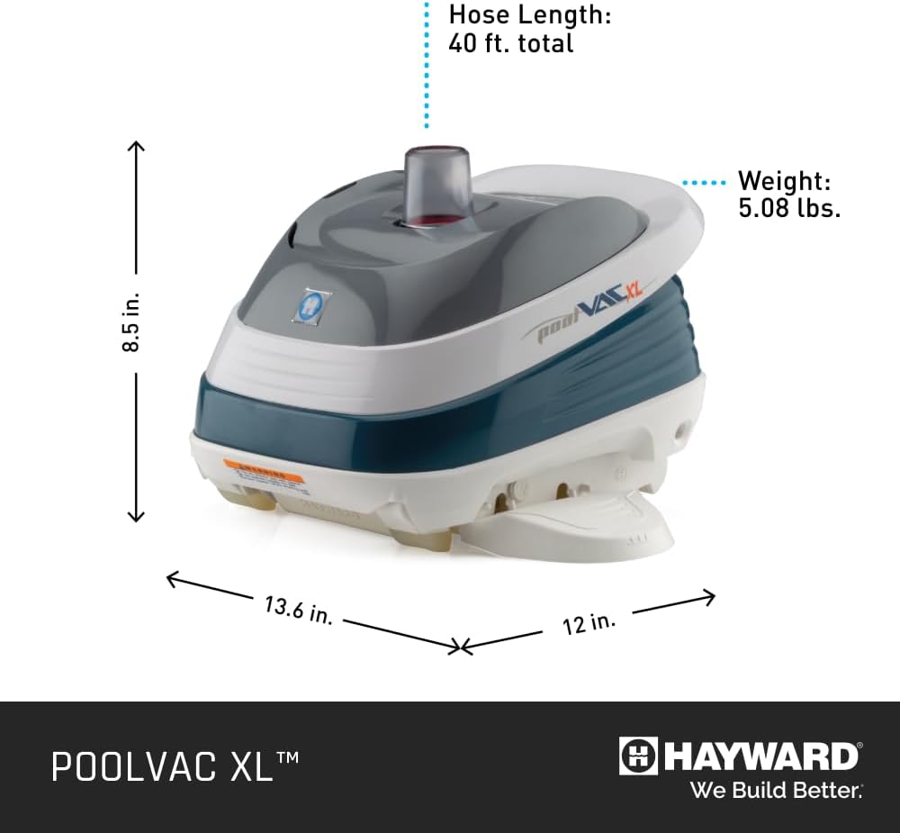 Hayward Pool Vac XL Suction Cleaner 40' Hose, Concrete Pools