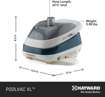 Hayward Pool Vac XL Suction Cleaner 40' Hose, Concrete Pools