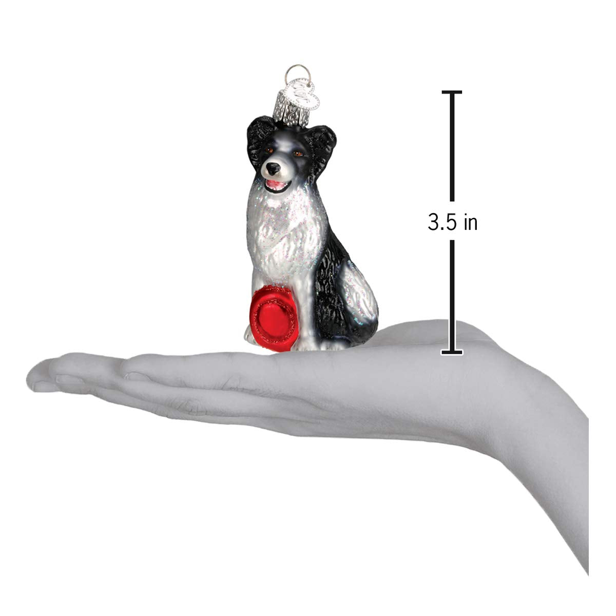 Old World Christmas Ornaments: Border Collie Glass Blown Ornaments for Christmas Tree (12302)