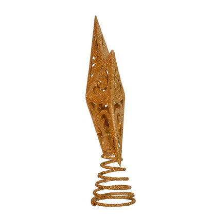 Kurt Adler H9100 8-Inch Gold Glittered 5 Point Star Treetop