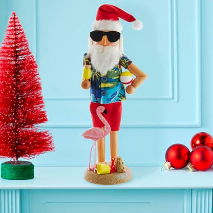 Kurt S. Adler Wooden Beach Santa Nutcracker, 15.5-Inch, Multi-Colored