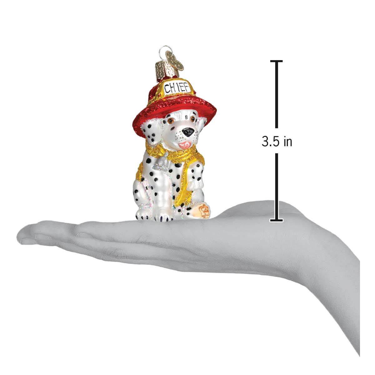 Old World Christmas 12208 Dog Collection Glass Blown Ornaments for Christmas Tree Dalmatian Pup, Black