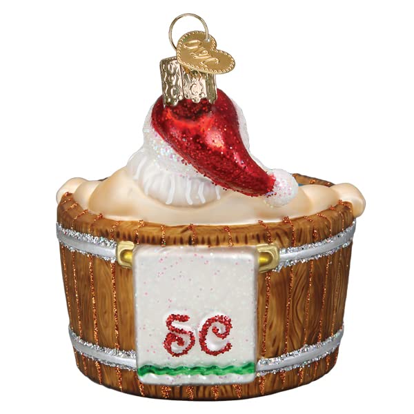 Old World Christmas Santa's Hot Tub Glass Blown Ornament for Christmas Tree
