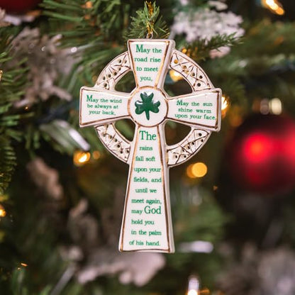Kurt Adler 5.12-Inch Porcelain Irish Cross Ornament (YAMJ4102),Christmas