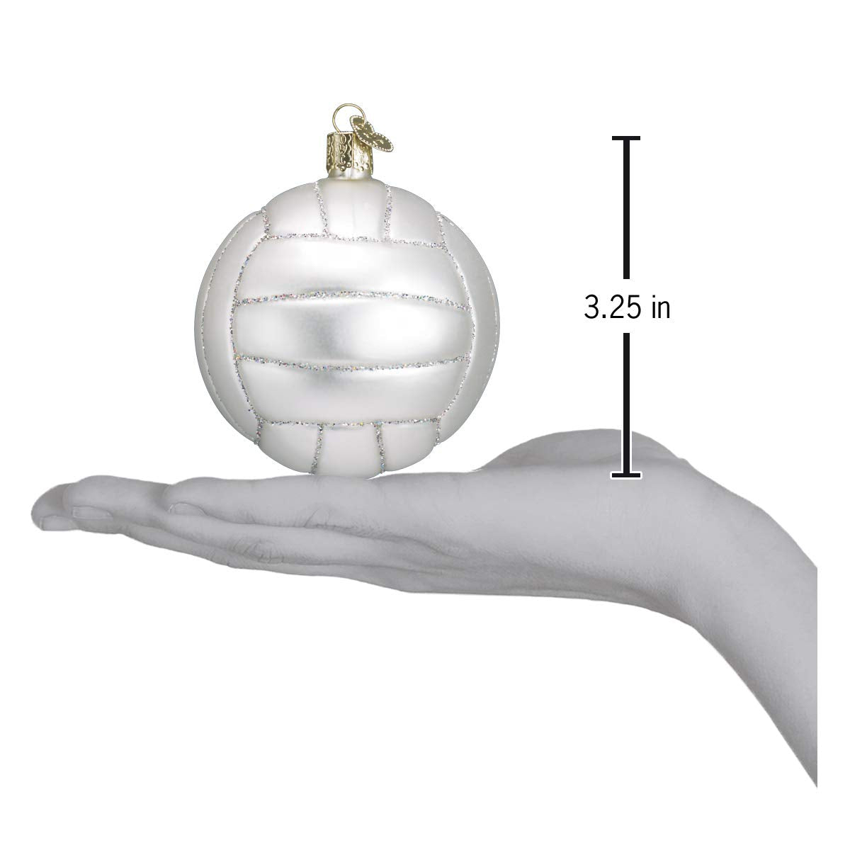 Old World Christmas Volleyball Glass Blown Ornament for Christmas Tree, Handcrafted Holiday Decoration, Sport Collection