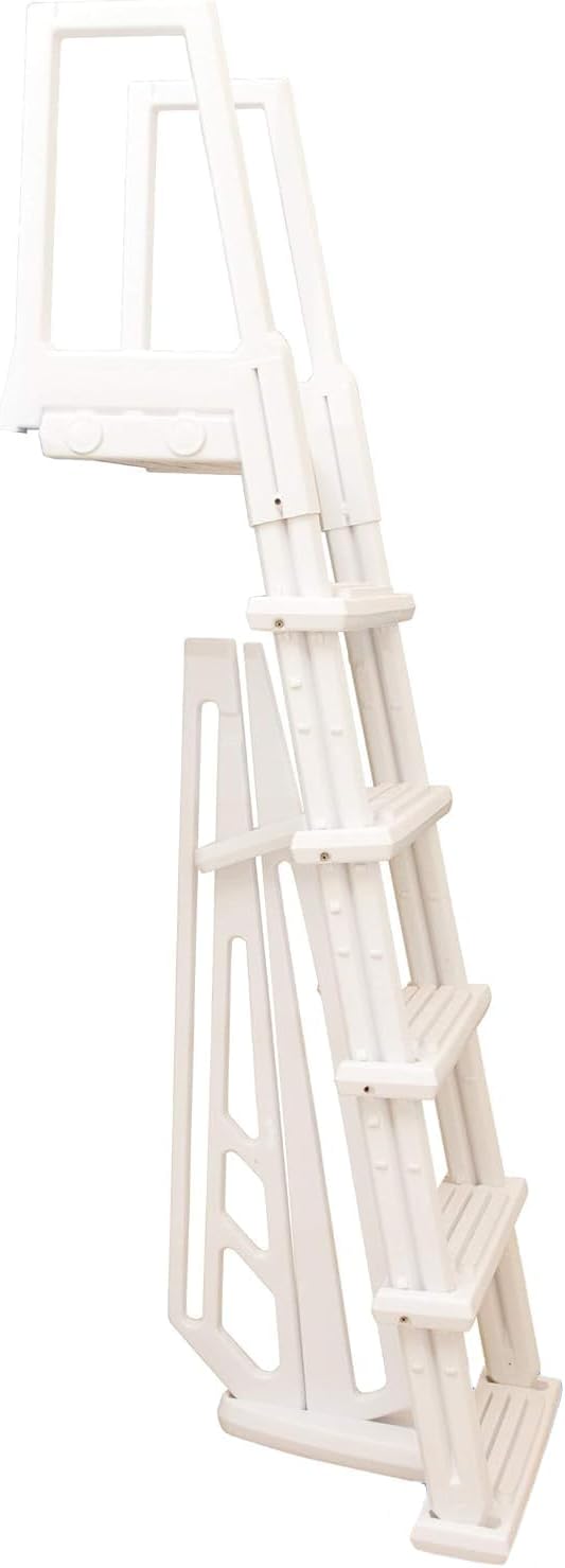 Poolzilla Pool Step Ladder for Above Ground Pools - Deck Mounted Ladder w/Wide Non Skid Platform - for 48’’ to 54’’ in. Above Ground Pools