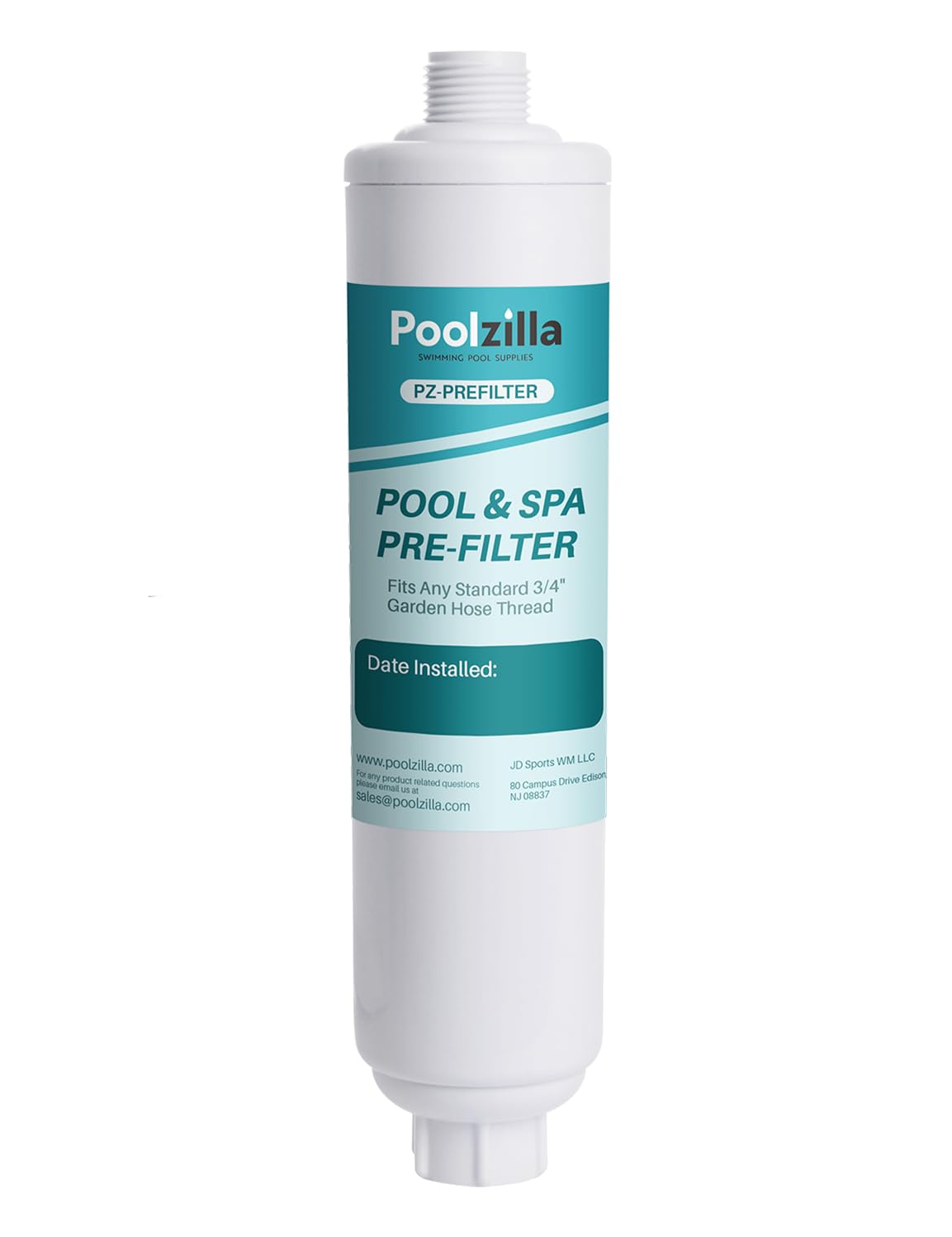 Poolzilla Prefilter for Pools, Spas, & Hot Tubs (3/4" Threads) Reduce Metals, Odors, and Chlorine Up to 8,000 Gallons