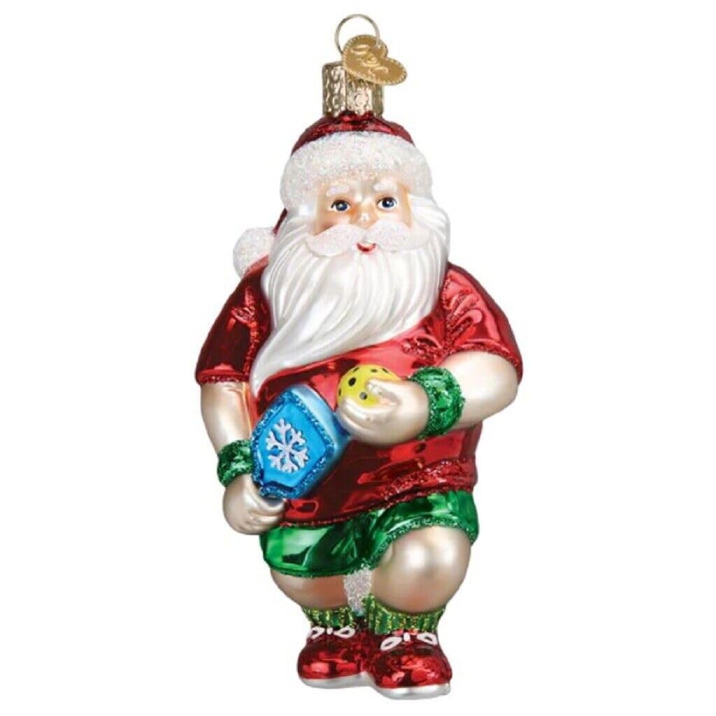 Old World Christmas Pickleball Santa Glass Blown Ornamnet for Christmas Tree