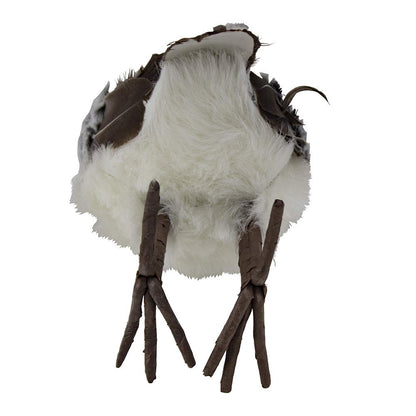 Kurt Adler Owl, 10-Inch, Gray/White