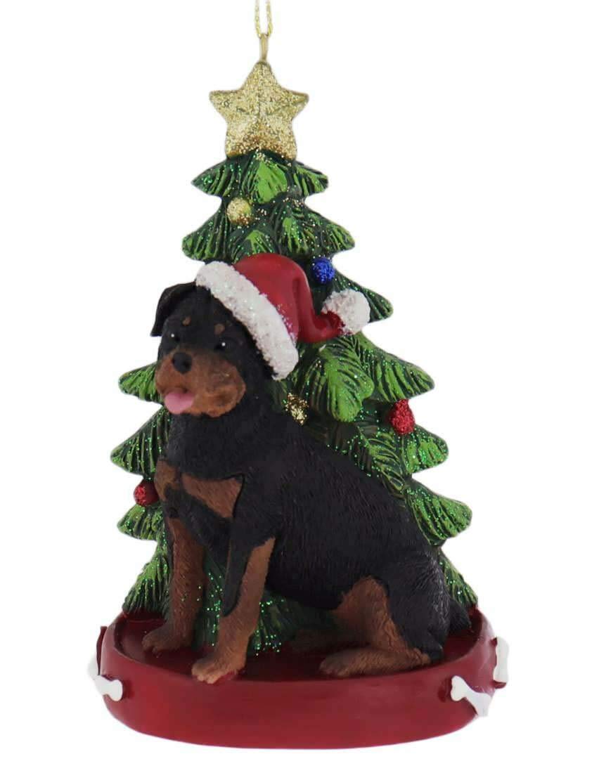 Rottweiler With Resin Christmas Tree Ornament For Personalization