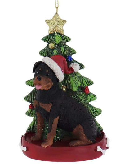 Rottweiler With Resin Christmas Tree Ornament For Personalization