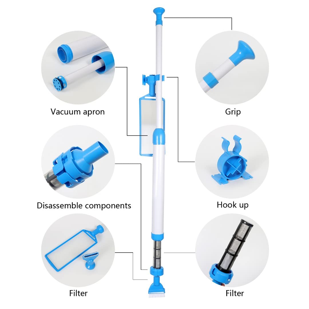 Poolzilla Spa Wand for Cleaning Pools and Spas, 3 Interchangeable Nozzles, Collect Dirt, Debris & More