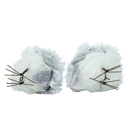 Kurt Adler 5-Inch Furry Gray Owl Set of 2