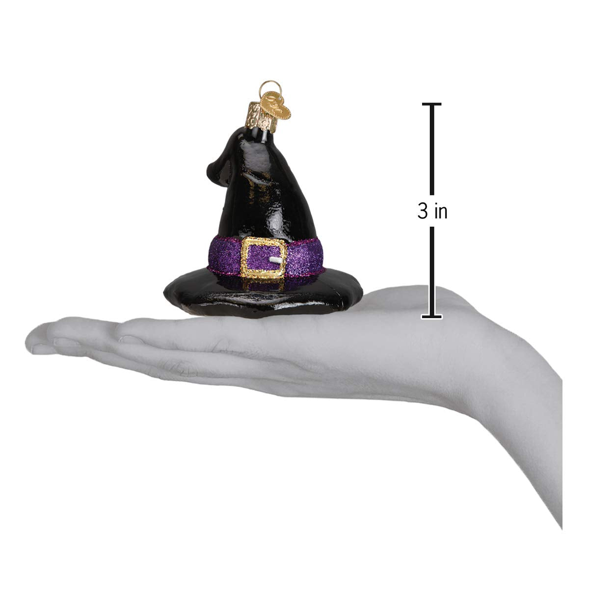 Old World Christmas Witch's Hat Glass Blown Ornament for Christmas Tree, Handcrafted Holiday Decoration, Halloween Collection