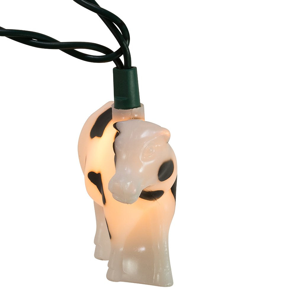 Kurt Adler 10-Light Cow Indoor/Outdoor Light Set