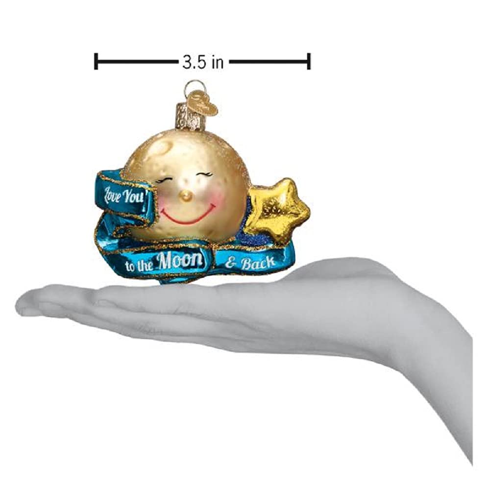 Old World Christmas Ornaments Love You to The Moon & Back Glass Blown Ornaments for Christmas Tree