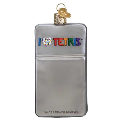 Old World Christmas Tetris Glass Blown Ornament for Christmas Tree, Handcrafted Holiday Decoration, Hasbro Games Collection