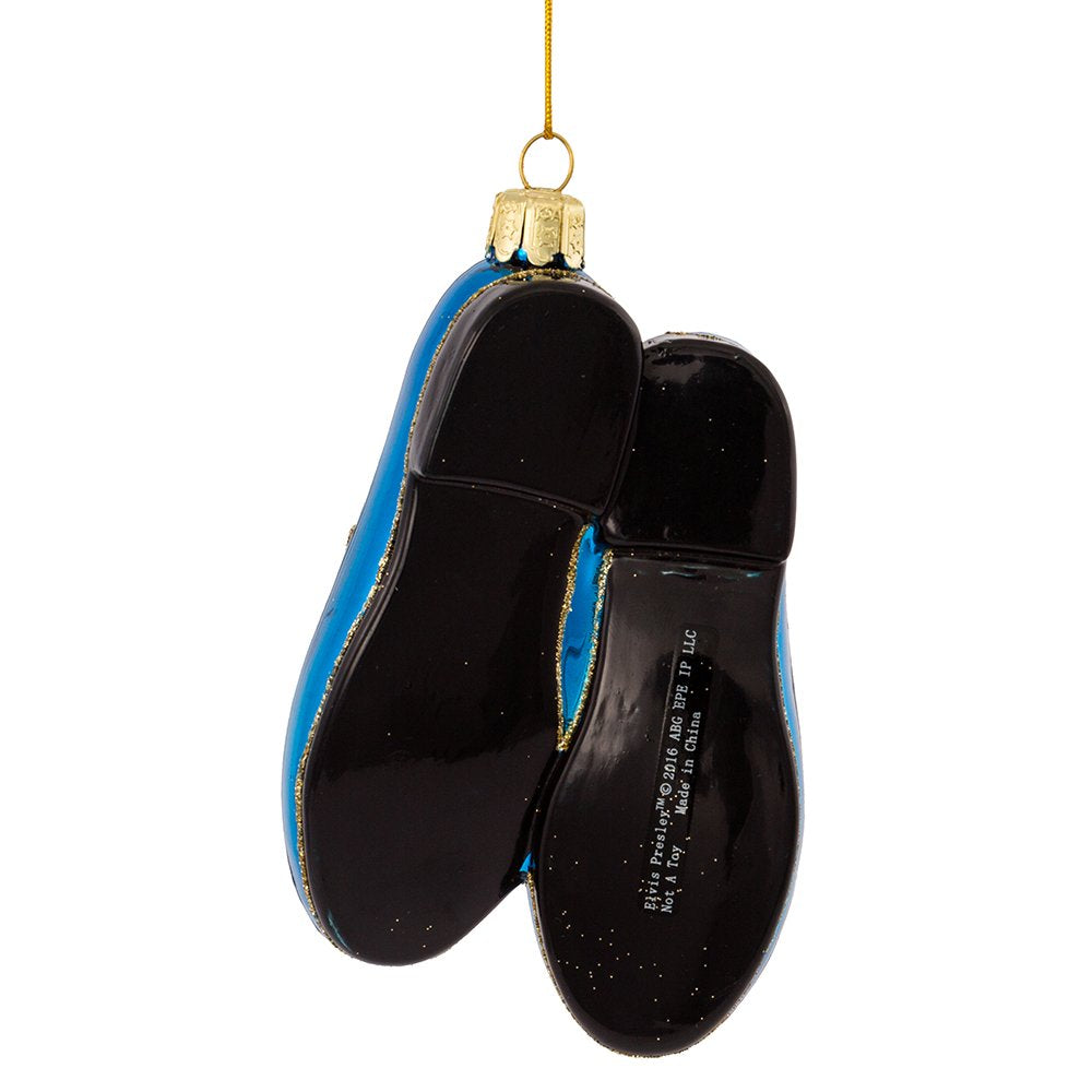 Kurt Adler 5" Elvis Blue Suede Shoes Glass Ornament