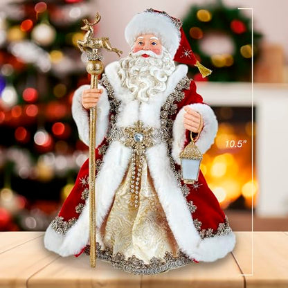Kurt S. Adler 10.5-Inch Fabriché Regal Red Santa Table Piece