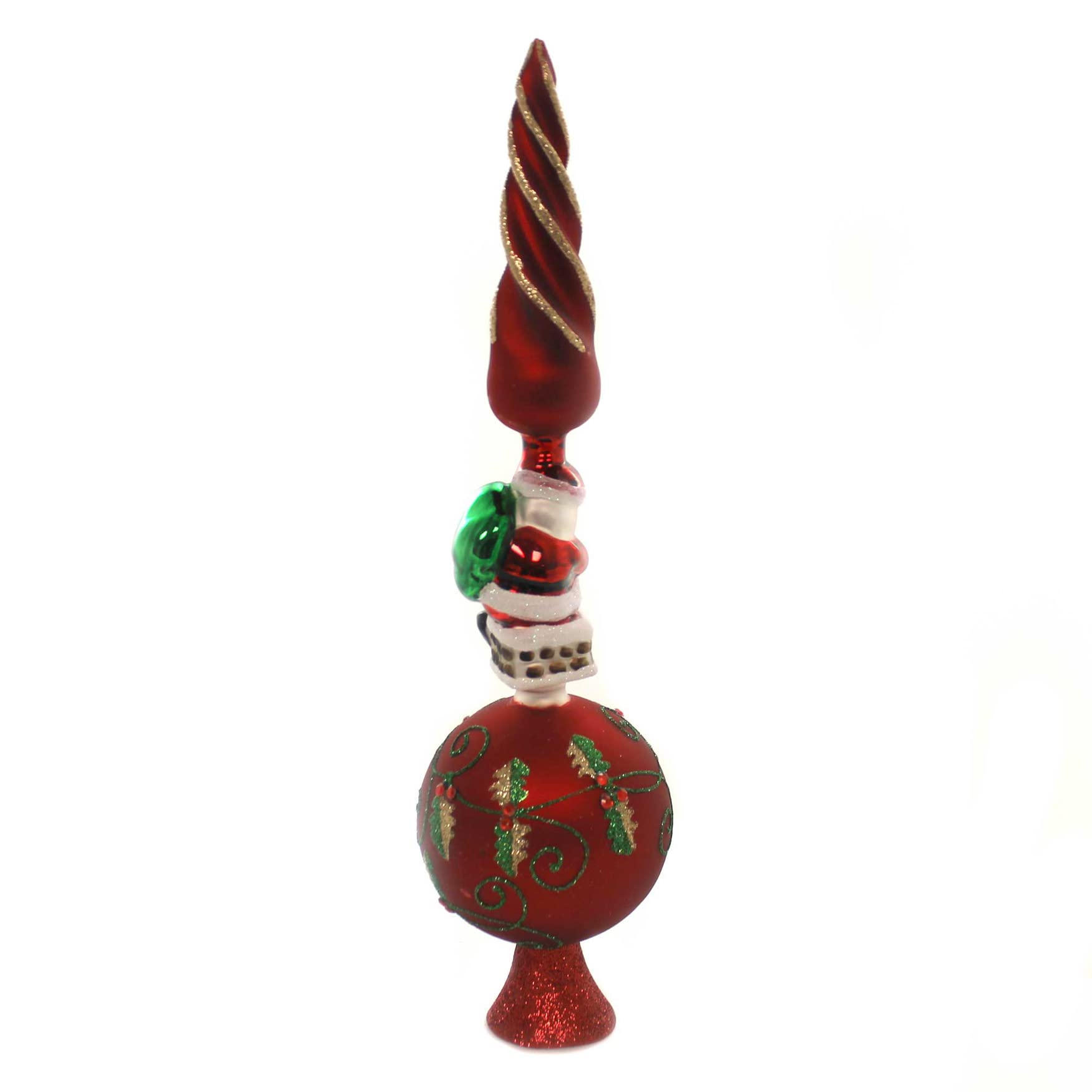 Glass Santa Claus Design Treetop - Thumbnail 3