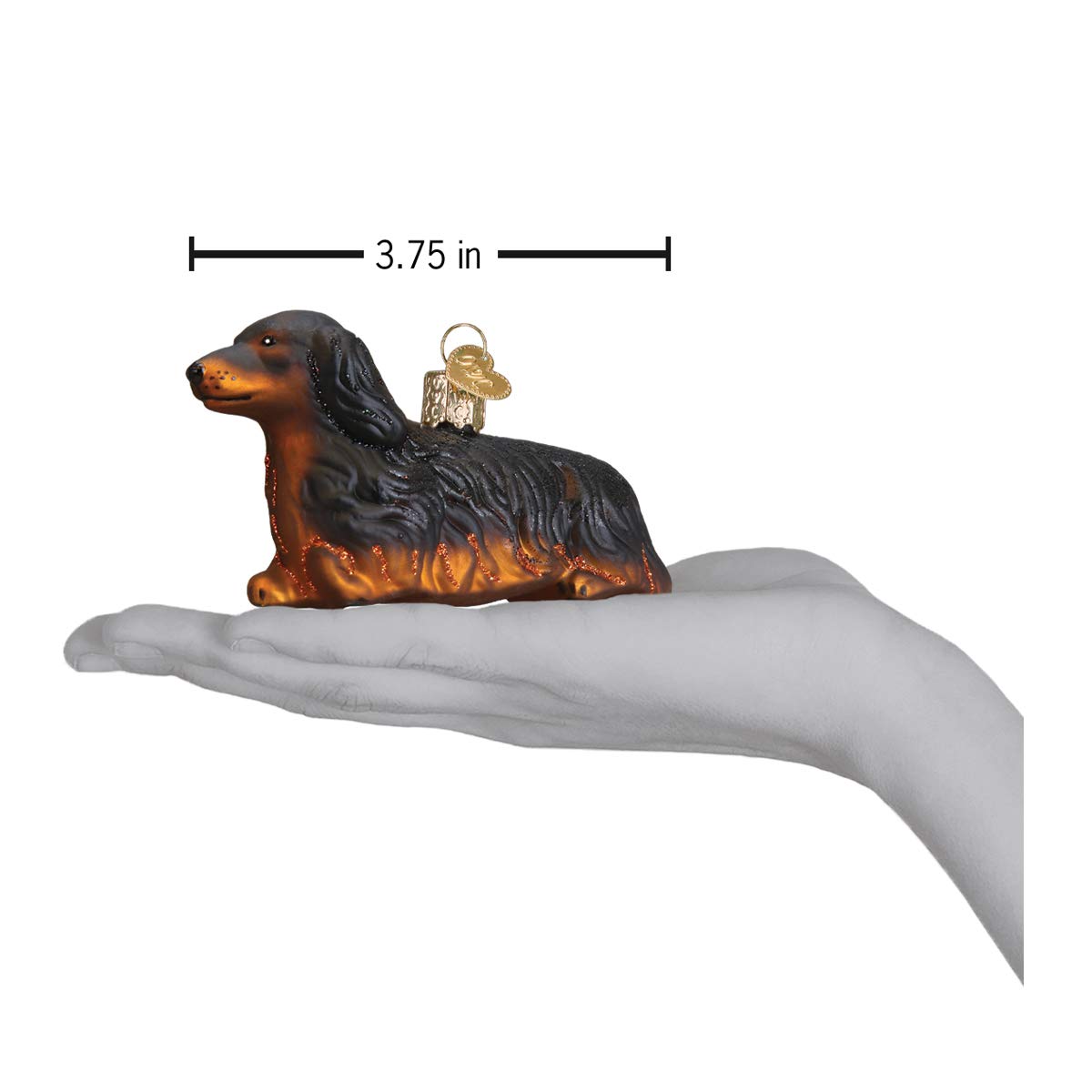 Old World Christmas Glass Blown Ornament Long-Haired Dachshund (12493)