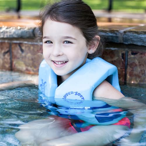 Super Soft TRC Recreation Child Size X Small Life Jacket USCG Approved Vinyl Coated Foam Swim Vest for Kids Swimming Pool and Beach Gear, Marina Blue