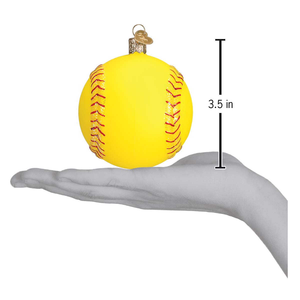 Old World Christmas 2020 Softball Glass Blown Ornament for Christmas Tree, Handcrafted Holiday Decoration, Sport Collection