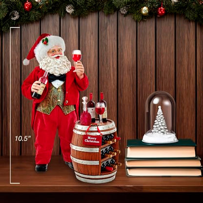 Kurt S. Adler 10.5-Inch Fabrich‚ Wine Tasting Santa, 2 Piece Set