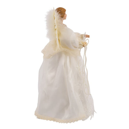 Kurt Adler Indoor 10-Light 14.5-Inch Ivory Angel Treetop