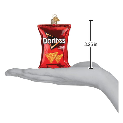 Old World Christmas Doritos Nacho Cheese Chips Glass Blown Ornament for Christmas Tree, Handcrafted Holiday Decoration, Snack Collection