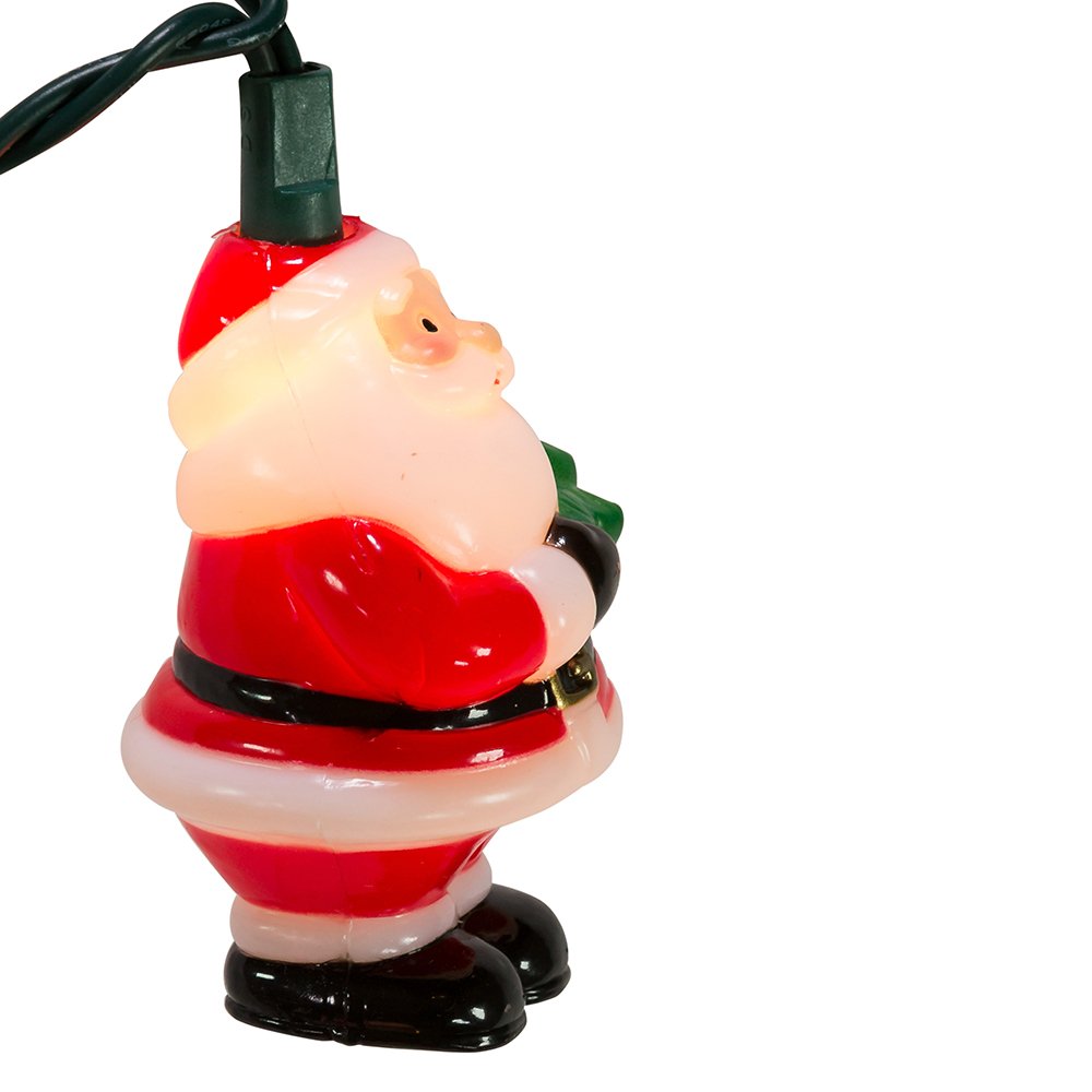 Kurt Adler UL 10-Light Santa with Tree Light Set, 3-Inch