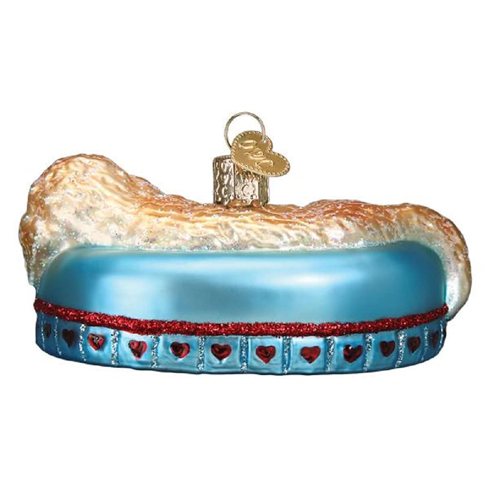 Old World Christmas Sleepy Dachshund Glass Blown Ornament for Christmas Tree, Handcrafted Holiday Decoration, Dog Collection