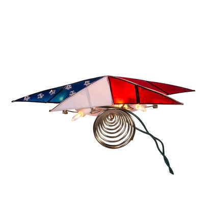 Kurt S. Adler UL3142 9.84" Brass Plated American Flag Inspired Capiz Star Tree Topper